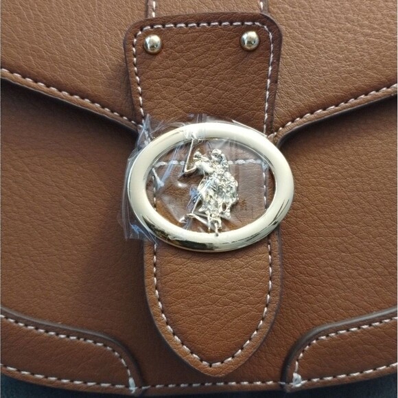 U.S. Polo Assn. Tan Crossbody Bag with Logo Strap NWT - Picture 2 of 5
